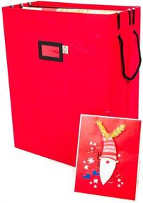 img 2 attached to 🎁 Gift Bags with Tissue Paper Storage Bag - Safeguard and Organize Your Gift Wrap Supplies, Zippered Pockets for Bows, Ribbon, Scissors, and More - (Red)