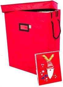 img 3 attached to 🎁 Gift Bags with Tissue Paper Storage Bag - Safeguard and Organize Your Gift Wrap Supplies, Zippered Pockets for Bows, Ribbon, Scissors, and More - (Red)