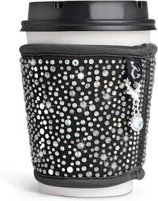 img 3 attached to Reusable Insulated Coffee Cup Sleeves - Neoprene Custom Bling Rhinestone Design Coffee Cup Holder, Tea Coffee ☕ Cup Sleeve, Hot Cup Sleeves for 8oz, 10oz, 12oz, and 16oz Cups - Keeps Coffee Warmer for Longer