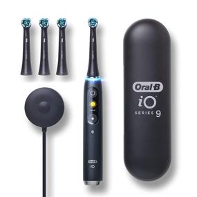 img 4 attached to Oral-B iO Series 9 Electric Toothbrush with 4 Replacement Brush Heads, Black Onyx: Dental Care Made Easy