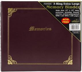 img 1 attached to Pioneer 12x12 3-Ring Italian Cover Scrapbook Binder, Burgundy - Enhanced SEO