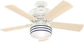 img 2 attached to Cedar Key 44 Inch White Ceiling Fan with LED Light & Remote Control - Ideal for Indoor and Outdoor Spaces - Hunter 54148