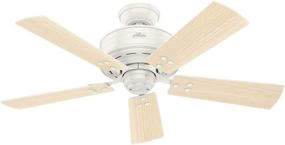 img 1 attached to Cedar Key 44 Inch White Ceiling Fan with LED Light & Remote Control - Ideal for Indoor and Outdoor Spaces - Hunter 54148