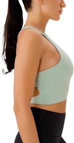 img 1 attached to 👚 Criss Cross Padded Sports Support Women's Workout Apparel