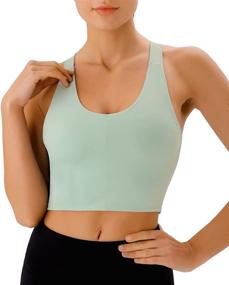 img 3 attached to 👚 Criss Cross Padded Sports Support Women's Workout Apparel