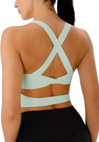 img 4 attached to 👚 Criss Cross Padded Sports Support Women's Workout Apparel