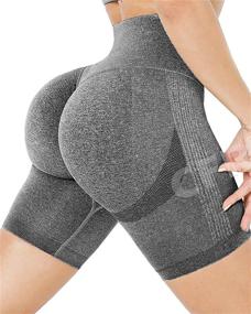 img 4 attached to 🍑 CFR Seamless Scrunch Butt Lifting High Waist Leggings - Women's Workout Biker Shorts, Squat Proof, for Sport, Gym, Yoga & Hot Pants