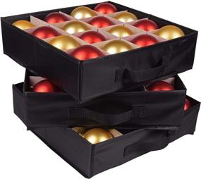 img 2 attached to 🎄 ProPik Коробка для хранения новогодних украшений - Организуйте и защитите до 48 шариков для елки съемными поддонами - Красная