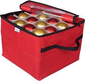 img 3 attached to 🎄 ProPik Коробка для хранения новогодних украшений - Организуйте и защитите до 48 шариков для елки съемными поддонами - Красная