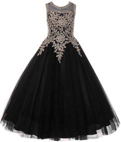 img 4 attached to 👗 Burgundy Girls' Formal Pageant Dresses - Stylish Attire for Little Ones