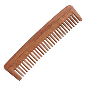 img 2 attached to 🌿 HealthGoodsIn - Pure Neem Wood Wide Tooth Comb for Shiny Hair, Organic Hair and Scalp Health, Wide-Tooth Comb