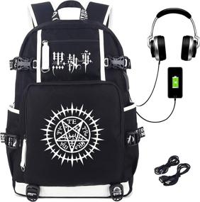 img 3 attached to Roffatide Luminous Schoolbag Backpack Headphone