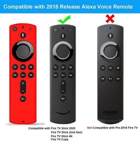 img 3 attached to 📱 2-Pack Remote Case Cover for Alexa Voice Remote for Fire TV Stick 2020/ Fire TV Stick 4K/ Fire TV Cube/ Fire TV (3rd Gen) - Silicone Cover Case for All-New 2nd Generation Remote Control - Red and Dark Blue