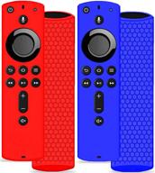 📱 2-pack remote case cover for alexa voice remote for fire tv stick 2020/ fire tv stick 4k/ fire tv cube/ fire tv (3rd gen) - silicone cover case for all-new 2nd generation remote control - red and dark blue logo