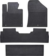 🚗 custom fit car floor mats for kia sorento 2016-2021 (7 seats) - odorless, washable rubber foot carpet - heavy duty, anti-slip, all weather floor liner in black logo