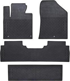 img 4 attached to 🚗 Custom Fit Car Floor Mats for Kia Sorento 2016-2021 (7 Seats) - Odorless, Washable Rubber Foot Carpet - Heavy Duty, Anti-Slip, All Weather Floor Liner in Black