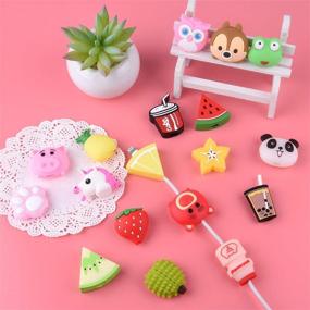 img 2 attached to 🦖 20 Pcs Cute Drink Fruit Dinosaur Cable Protectors for iPhone/iPad USB Cable - Protect USB Charger with Phone Accessory Saver (Type B)