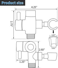 img 1 attached to 🚿 G-Promise Solid Metal Shower Arm Diverter: Universal 3-Way Bathroom Shower System Replacement Part with Handshower Mount | Fixed Spray Head Holder, G 1/2 (Polished Chrome)