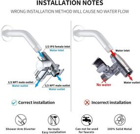 img 2 attached to 🚿 G-Promise Solid Metal Shower Arm Diverter: Universal 3-Way Bathroom Shower System Replacement Part with Handshower Mount | Fixed Spray Head Holder, G 1/2 (Polished Chrome)