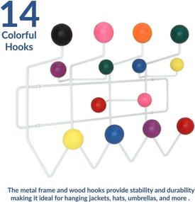 img 1 attached to 🧥 Modway Gumball: Stylish Mid-Century Wall-Mounted Coat Rack in Multicolored Design