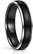 frank s. burton black tungsten wedding band with beveled edge - size 4-15 | 6mm/8mm men's women's rings logo