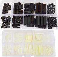 300pcs m2 m3 male-female nylon hex standoff plastic thread motherboard spacer prototyping kit for pcb, quadcopter drone, computer & circuit board - black/white assortment logo