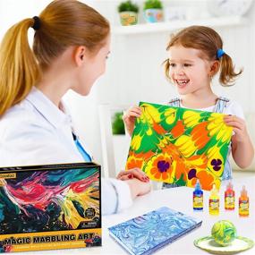 img 1 attached to 🎨 Creative Water Marbling Paint Crafts for Kids