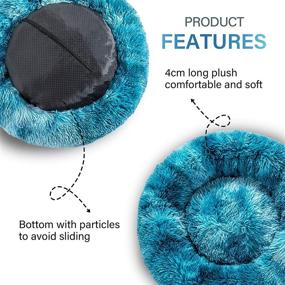 img 2 attached to 🍩 MoMoPal Donut Dog Bed: An Anti-Anxiety Calming Round Pet Bed for Dogs and Cats, Washable Faux Fur Bedding for Small, Medium, and Large Pets (General Style)