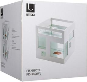 img 2 attached to Umbra 460410-660 FishHotel: Unique Glass 2 Gallons Mini Aquarium Tank Bowl for Goldfish, Betta, Glofish, and Small Fish - Perfect Home, Business, and Birthday Gift Idea - White