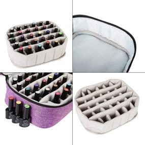 img 1 attached to 💅 Nail Polish Organizer Bag with Adjustable Dividers - Holds 30 Bottles, Double-layer Storage for Manicure Sets