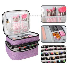 img 3 attached to 💅 Nail Polish Organizer Bag with Adjustable Dividers - Holds 30 Bottles, Double-layer Storage for Manicure Sets