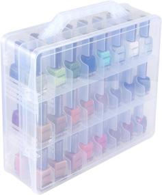 img 4 attached to 🔲 Space-Saving Organizer for 48 Nail Polish Bottles - Adjustable Dividers - Kissbuty Universal Nail Polish Holder