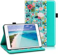 🌺 ulak ipad mini case: premium pu leather multi-angle viewing folio smart stand cover for ipad mini 1/2/3, auto wake/sleep (mint floral) logo