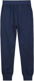 img 3 attached to Comfortable UNACOO Kids Girls Sweatpants 👧 with Elastic Waistband for Easy Pull-on Joggers