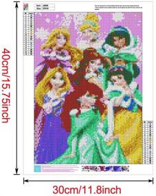 img 3 attached to Изысканный набор для творчества 5D Diamond Painting для взрослых: 16x12 принцесса Картинки 🎨 с кристальными стразами - Полный набор вышивки крестом по цифрам, включает семь принцесс