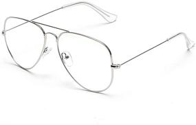 img 4 attached to 🕶️ Silver Aviator Eyeglasses: Non-Prescription Glasses for Optimal Style and Vision
