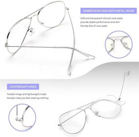 img 2 attached to 🕶️ Silver Aviator Eyeglasses: Non-Prescription Glasses for Optimal Style and Vision