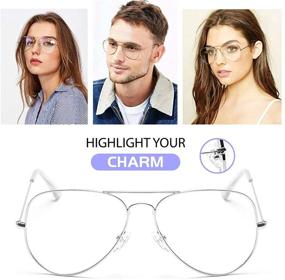 img 3 attached to 🕶️ Silver Aviator Eyeglasses: Non-Prescription Glasses for Optimal Style and Vision
