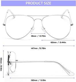 img 1 attached to 🕶️ Silver Aviator Eyeglasses: Non-Prescription Glasses for Optimal Style and Vision