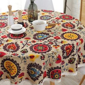 img 3 attached to 🌻 Lahome Sunflower Tablecloth for Restaurant Decor