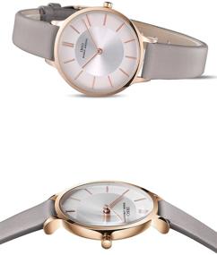 img 2 attached to 👩 Fashionable Ladies' Wristwatches with Leather Mesh Strap and Round Case