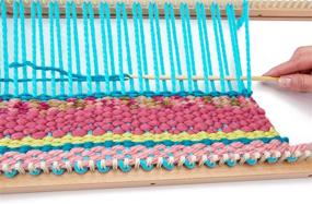 img 1 attached to 🧶 Enhanced Authentic Knitting Board: 28-Inch with Peg Extenders