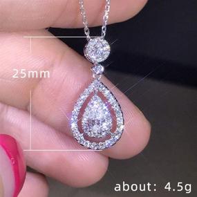 img 3 attached to WANGYUSHENG Zirconia Y Shaped Necklace， Pear Shaped