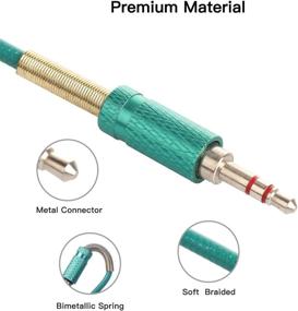 img 2 attached to ENUODA Аудиокабель 3,5 мм мужской - мужской: Премиум-кабель для наушников, динамиков и устройств - 3FT / 0,9M, Зеленый.