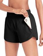 🏃 baleaf women's 4" running athletic shorts: stylish workout gym sports shorts with liner and zipper pockets логотип