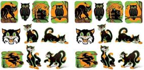 img 3 attached to 🎃 Vintage Halloween Fluorescent Cutouts by Beistle - Set of 20, 8.5" to 13.75", in Multicolor