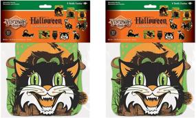 img 2 attached to 🎃 Vintage Halloween Fluorescent Cutouts by Beistle - Set of 20, 8.5" to 13.75", in Multicolor