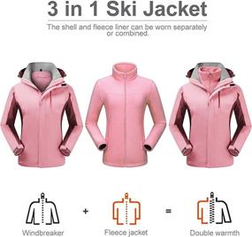 img 3 attached to 🧥 QUEENIEKE Women's 3-in-1 Windproof Mountain Jacket: Warm Fleece Lined Insulated Jacket for Snowboard Ski, Rain Coat, Hiking (20113)