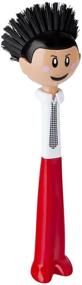 img 2 attached to Vigar Dolls Orlando Dish Brush: 9-1/4 inches, Red and Black - Premium Kitchen Cleaning Accessory