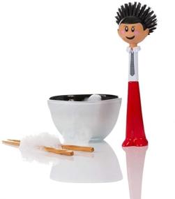 img 1 attached to Vigar Dolls Orlando Dish Brush: 9-1/4 inches, Red and Black - Premium Kitchen Cleaning Accessory